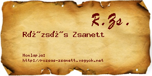 Rózsás Zsanett névjegykártya